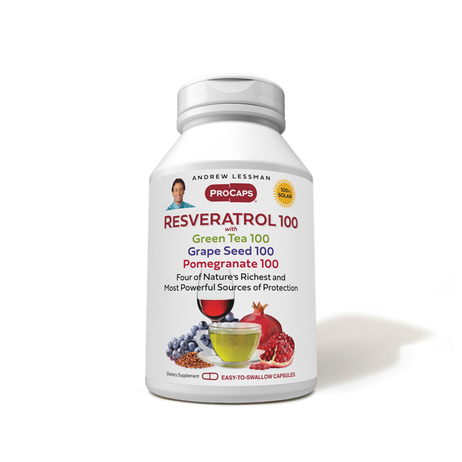 Resveratrol-100-with-Green-Tea-100-Grape-Seed-100-Pomegranate-100 bottle | Healthy Vitamins and Supplements Resveratrol-100-with-Green-Tea-100-Grape-Seed-100-Pomegranate-100